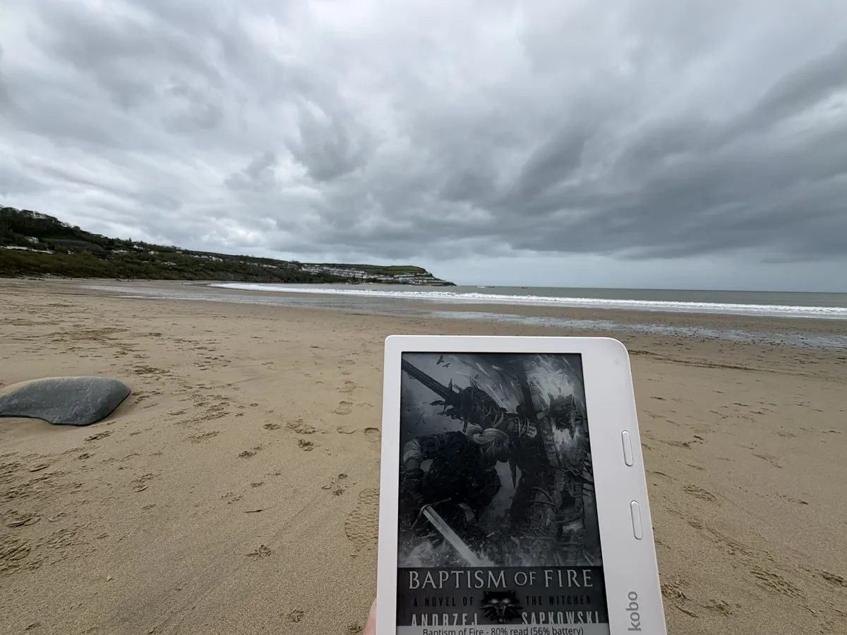 Reading on the beach